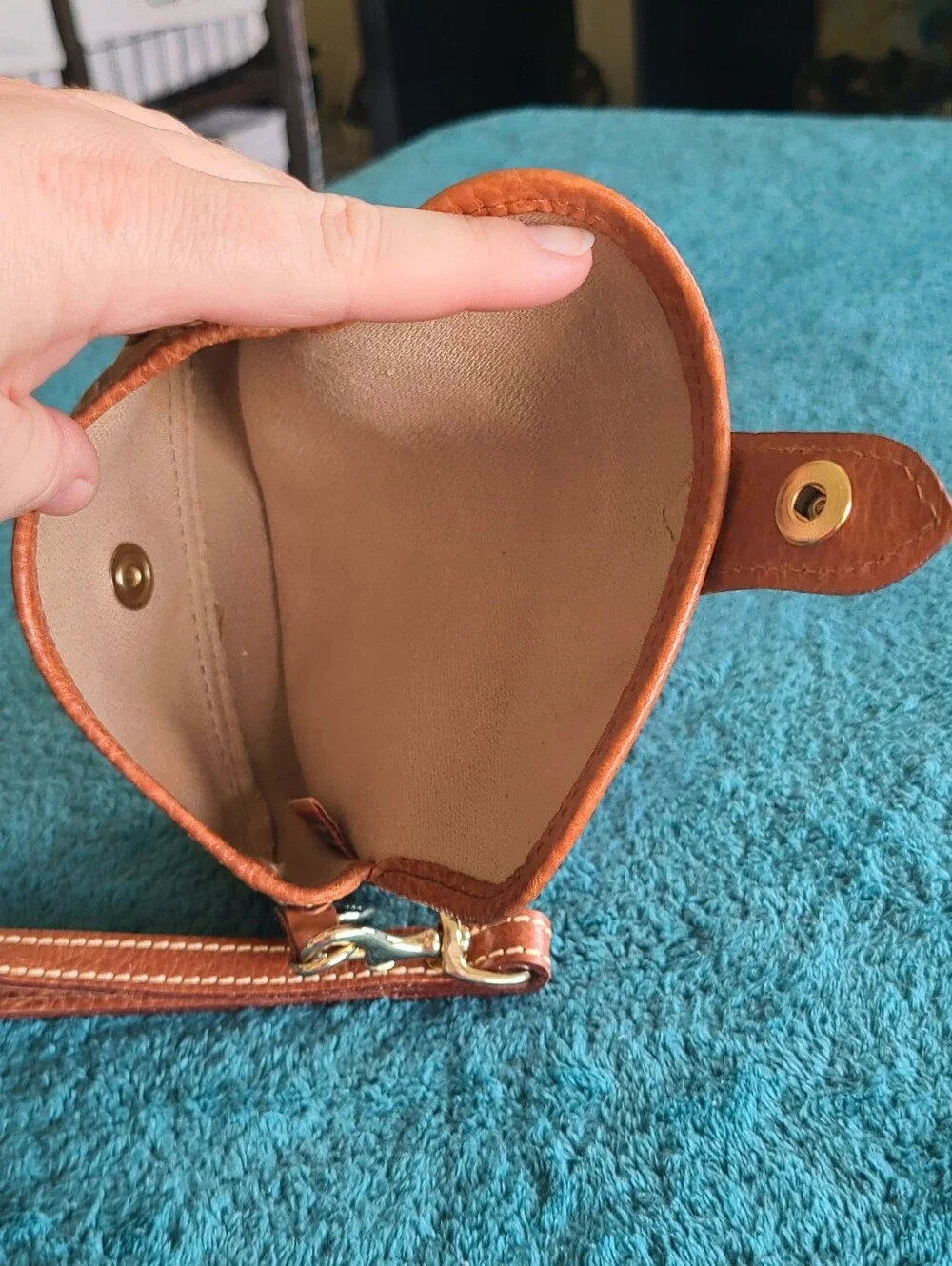Dooney & Bourke Brown Signature Wristlet Pouch
